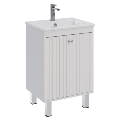 Тумба Lemark ROMANCE 60см под 1 раковину, подвесная/напольная, 2-х дверная, цвет корпуса, фасада: Белый глянец