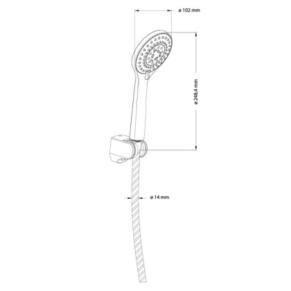 Душевой гарнитур точечный OMNIRES YOSEMITE-PBL (черный)