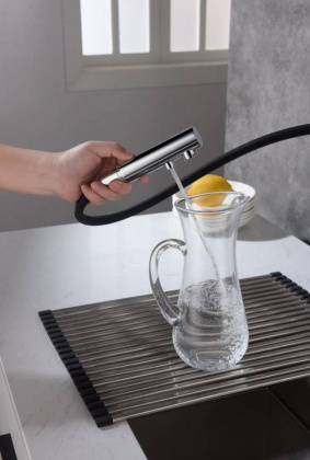 Смеситель Timo Saona 2356/00FL для кухни с подключением фильтра и выдвижной лейкой, хром