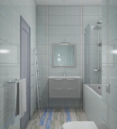 Плитка настенная 6376 Сияние голубой структура 25x40x8 (11шт/1,1м2), м2
