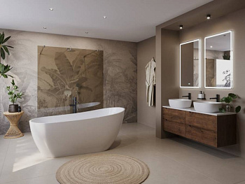 BB704-1700-800-K Отдельностоящая, полукруглая акриловая ванна в комплекте со сливом-переливом Цвет Белый 