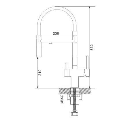 Смеситель для кухни с гибким изливом Shevanik S178 S178L