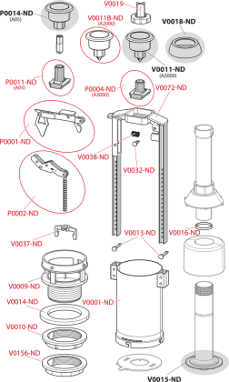Сливной механизм с удлиненной стоп-кнопкой