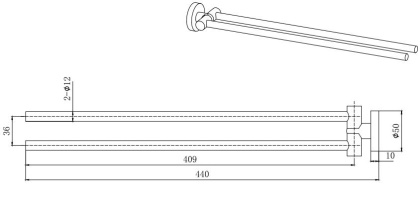 Полотенцедержатель двойной AQUATEK AQ4013CR ВЕГА