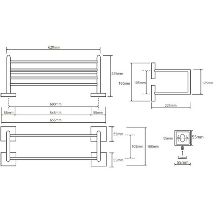 Полочка для полотенецa с вешалкой