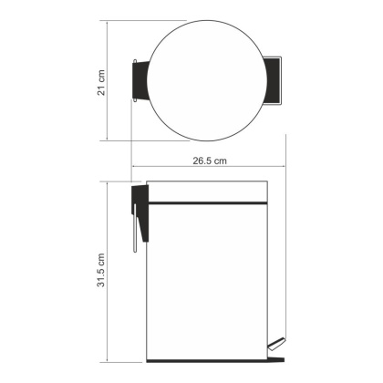 Ведро 5L, 21х31,5х26,5 см, хром, K-665