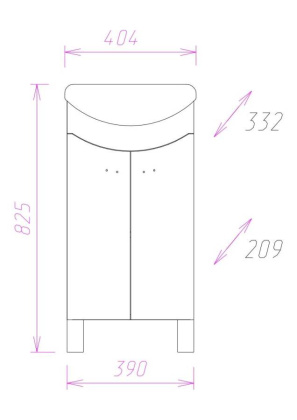 Тумба Onika Манго 40 напольная, белая (ум. Манго 40)