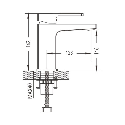 Смеситель для раковины латунь, хром S9001 Смеситель для раковины латунь, хром S9001