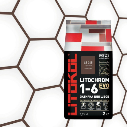 Затирка цементная LITOCHROM 1-6 EVO LE.245 горький шоколад 2кг