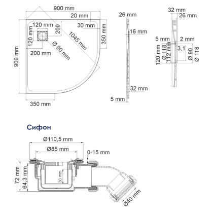 Main 41T01 Душевой поддон Wasserkraft Main 41T01 Душевой поддон Wasserkraft