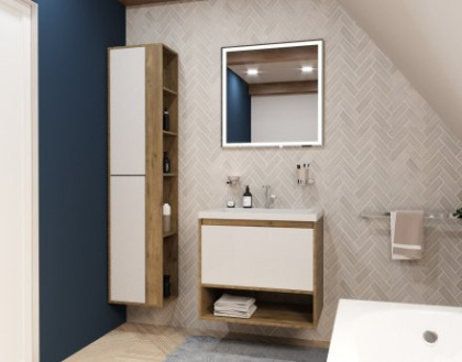 Пенал подвесной Monaco Wood с открытой полкой правосторонний (ШхГхВ) 350х350х1747 Пенал подвесной Monaco Wood с открытой полкой правосторонний (ШхГхВ) 350х350х1747