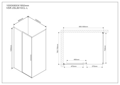Душевой уголок Slim VSR-2SL8010CL-L, 1000*800, хром, стекло прозрачное, левый Душевой уголок Slim VSR-2SL8010CL-L, 1000*800, хром, стекло прозрачное, левый