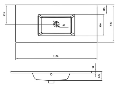 Столешница стекло 110см моноблок СЕРЕБРО поталь (Копировать)