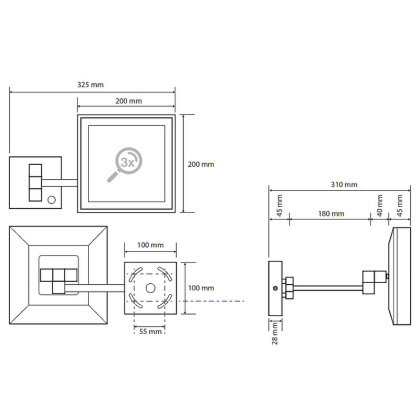 Косметическое зеркало с подсветкой