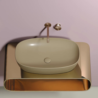 Умывальник чаша накладная овальная (цвет Капучино Матовый) Element 600*380*138мм