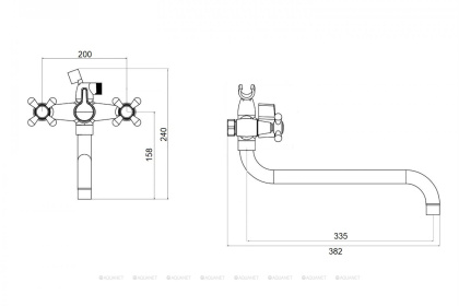 Смеситель для ванны/душа OneLife P03-221cr полимерный с душ.набором Смеситель для ванны/душа OneLife P03-221cr полимерный с душ.набором