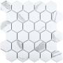 Керамическая мозаика, Hexagon Small Carrara Matt 51x59, Geometry