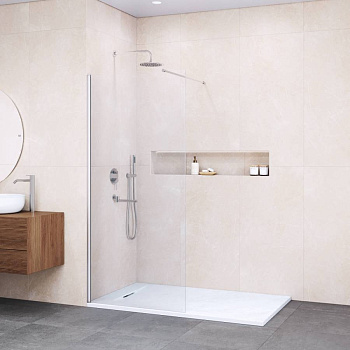 Душевая перегородка 130*195 RGW WA-010 Хром/Прозрачное/8 мм