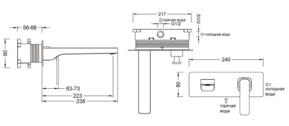 Смеситель Timo Torne 4371/17SM для раковины встроенный, золото матовое