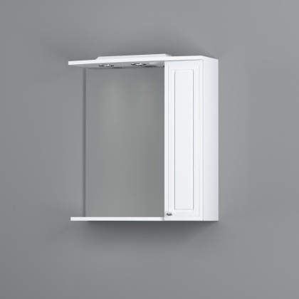 M41MPR0651WG Palace One, зеркало, частично зеркальный шкаф, правый, 65 см, с подсветкой, Белый, глян