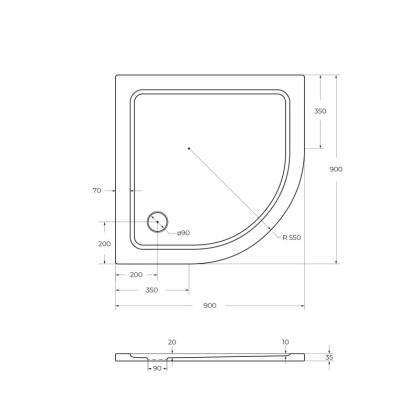Поддон SMC CEZARES TRAY-M-R-90-550-35-W Поддон SMC CEZARES TRAY-M-R-90-550-35-W