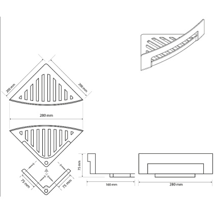Полка корзина Bemeta Brilo 161208280 угловая Золото