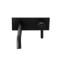 LEAF-BLI1-NOP Смеситель для раковины встраиваемый, однорычажный, излив и ручка на единой площадке, длина излива 23 см, исполнение черный матовый