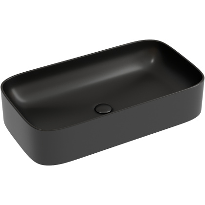 Умывальник чаша накладная прямоугольная (цвет Черный Матовый) Element 705*380*122мм