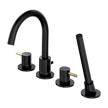 Смеситель для ванны на 4 отверстия OMNIRES Y Y1232BLGL (черный/золото) Смеситель для ванны на 4 отверстия OMNIRES Y Y1232BLGL (черный/золото)