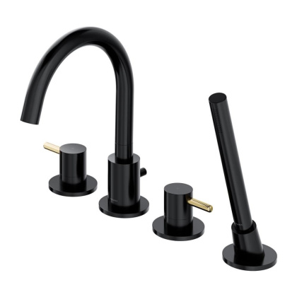 Смеситель для ванны на 4 отверстия OMNIRES Y Y1232BLGL (черный/золото) Смеситель для ванны на 4 отверстия OMNIRES Y Y1232BLGL (черный/золото)