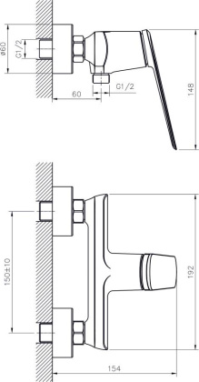 Смеситель для душа RUSH Bering (BE5535-63) Смеситель для душа RUSH Bering (BE5535-63)