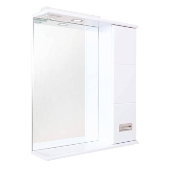 Шкаф-зеркало Onika Балтика 58 белый, правый, с подсветкой