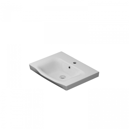 M80WCC0652WG Like, Раковина мебельная, керамическая, 65 см, встроенная, цвет: Белый, глянец