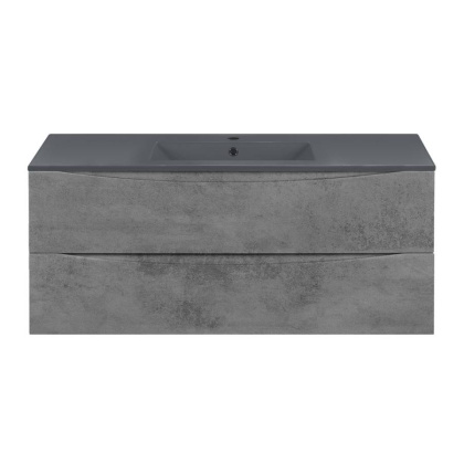 База под керамическую раковину Mia 1200 подвесная, 2 выкатных ящика soft close, Beton