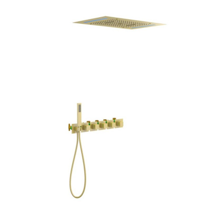 Душевая система Timo Petruma SX-5229/17SM скрытого монтажа, термостат, золото матовое