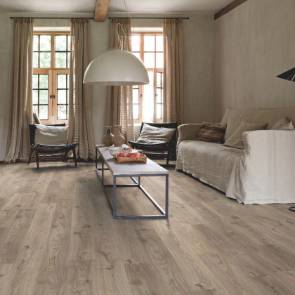 Виниловый ламинат Quick Step LIVYN Balance Glue Plus BAGP 40026 Дуб Коттедж Серо-коричневый