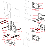 Кнопка управления для скрытых систем инсталляции, стекло-белый