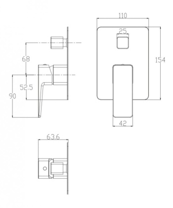 Смеситель для душа скрытого монтажа OMNIRES PARMA PM7435BL (черный BLM) Смеситель для душа скрытого монтажа OMNIRES PARMA PM7435BL (черный BLM)