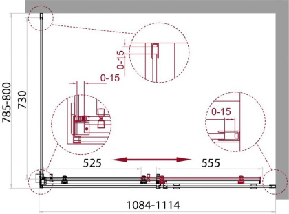 ACQUA-AH-1-150/100-C-Cr Душевой уголок