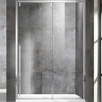 Душевая дверь Lugano VDS-1L130CL-1, 1300, хром, стекло прозрачное