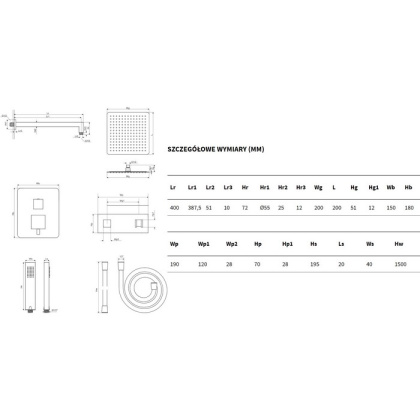 Система для душа скрытого монтажа EXCELLENT Frost Quatro AREX.4402CR (хром)