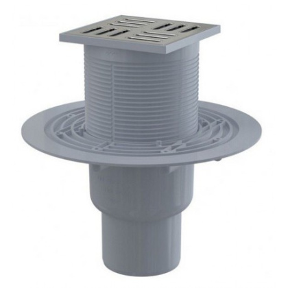 Сливной трап 105×105/50/75 мм прямой сток, решетка из нержавеющей стали, гидрозатвор мокрый Сливной трап 105×105/50/75 мм прямой сток, решетка из нержавеющей стали, гидрозатвор мокрый