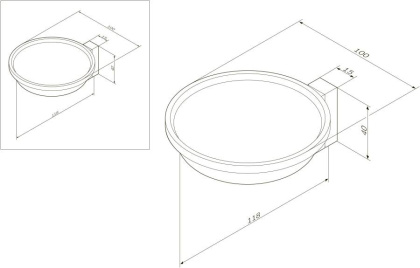 Мыльница настенная AM.PM Admire, 4х10х11,8 см, хром, A1034200
