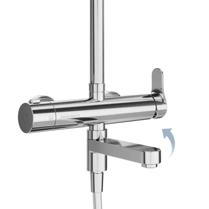 Душевая колонна FONTE на 3 потока с пов.изливом и механическим смесителем, хром