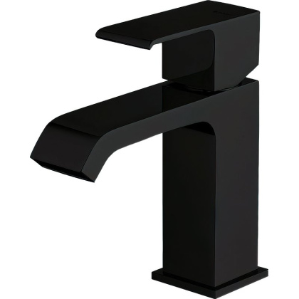 PORTA-LS1-NOP Смеситель на раковину однорычажный, с донным клапаном, исполнение черный матовый