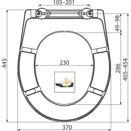 Сидение для унитаза Alcaplast Softclose, 5,7х37,5х46,2 см, белое, A604 FLOWER