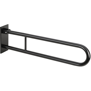 Откидной поручень U-образный, 813 мм, черный, с крышкой