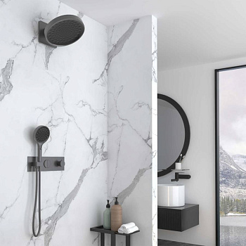 Душевой комплект VSFW-422TI3GM встраиваемый, термостат, двухрежимный, вороненая сталь