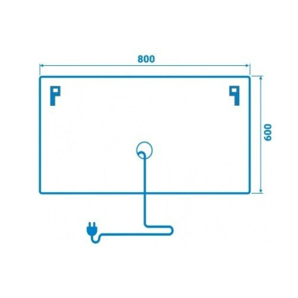 Зеркало Aralia LED (ШхГхВ) 800х25х600