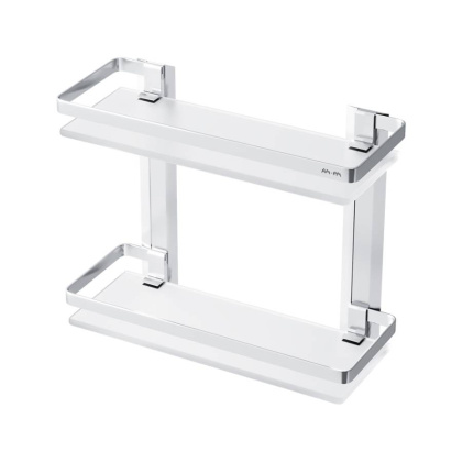 A7455200  Sense L Полка двухуровневая стеклянная, алюминий A7455200  Sense L Полка двухуровневая стеклянная, алюминий